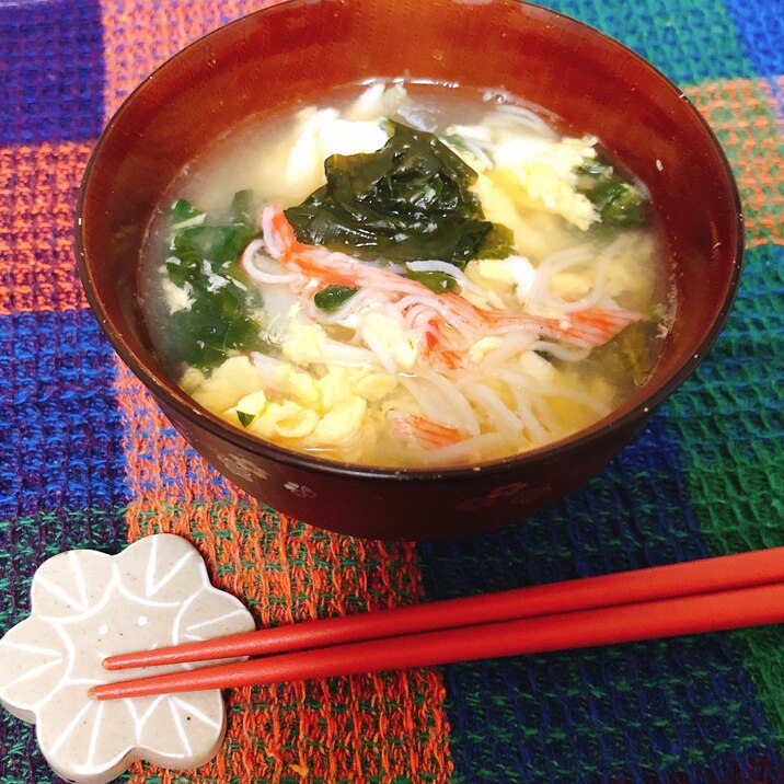 時短 かに玉ほうれん草のお吸い物 潰瘍性大腸炎 レシピ 作り方 By Myuuumin 楽天レシピ